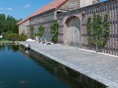 Holiday in your own garden with a hint of exclusivity thanks to sustainable ‘Oyster grey’ clay pavers