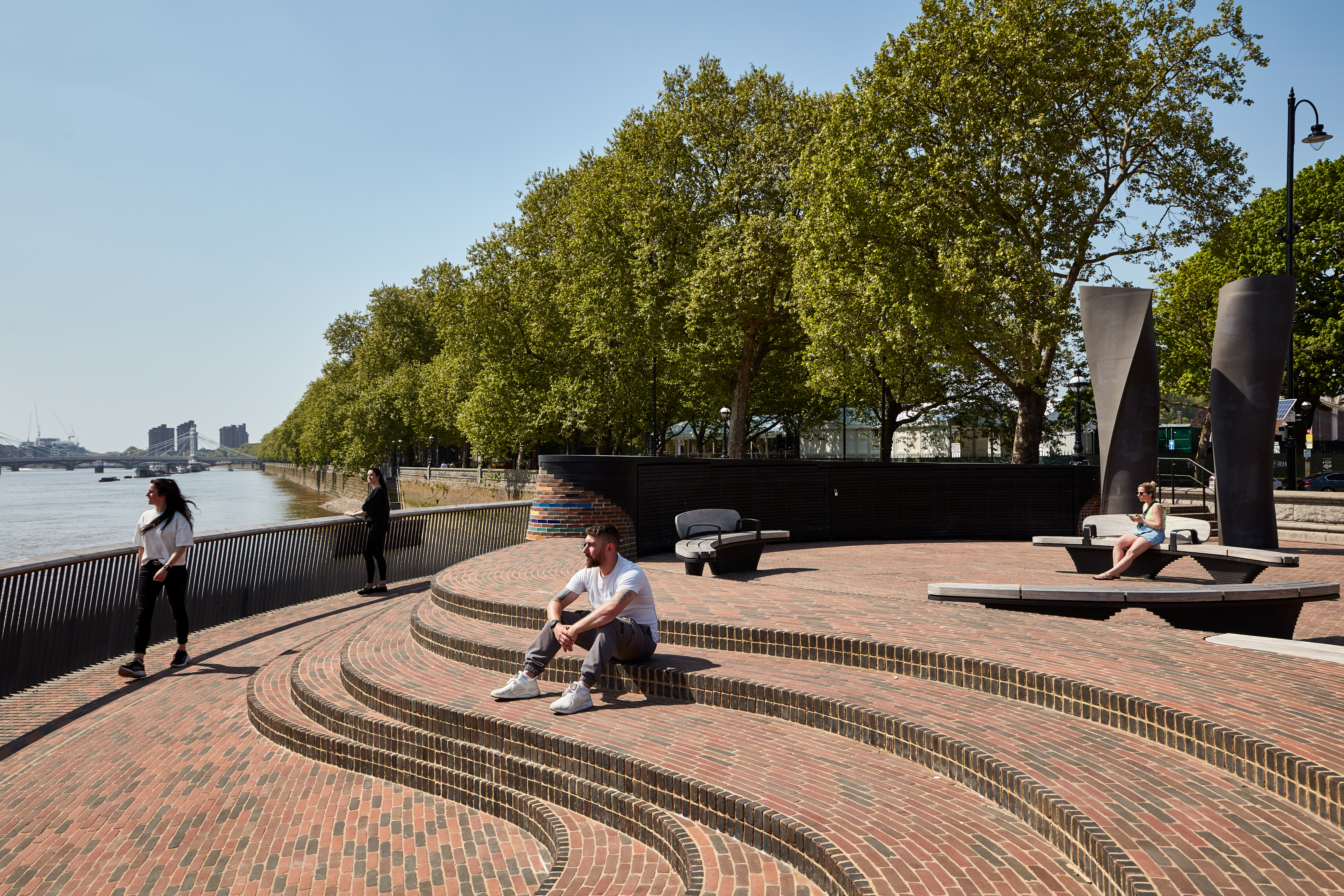 London’s new waterfront space incorporates bespoke clay paver mix 